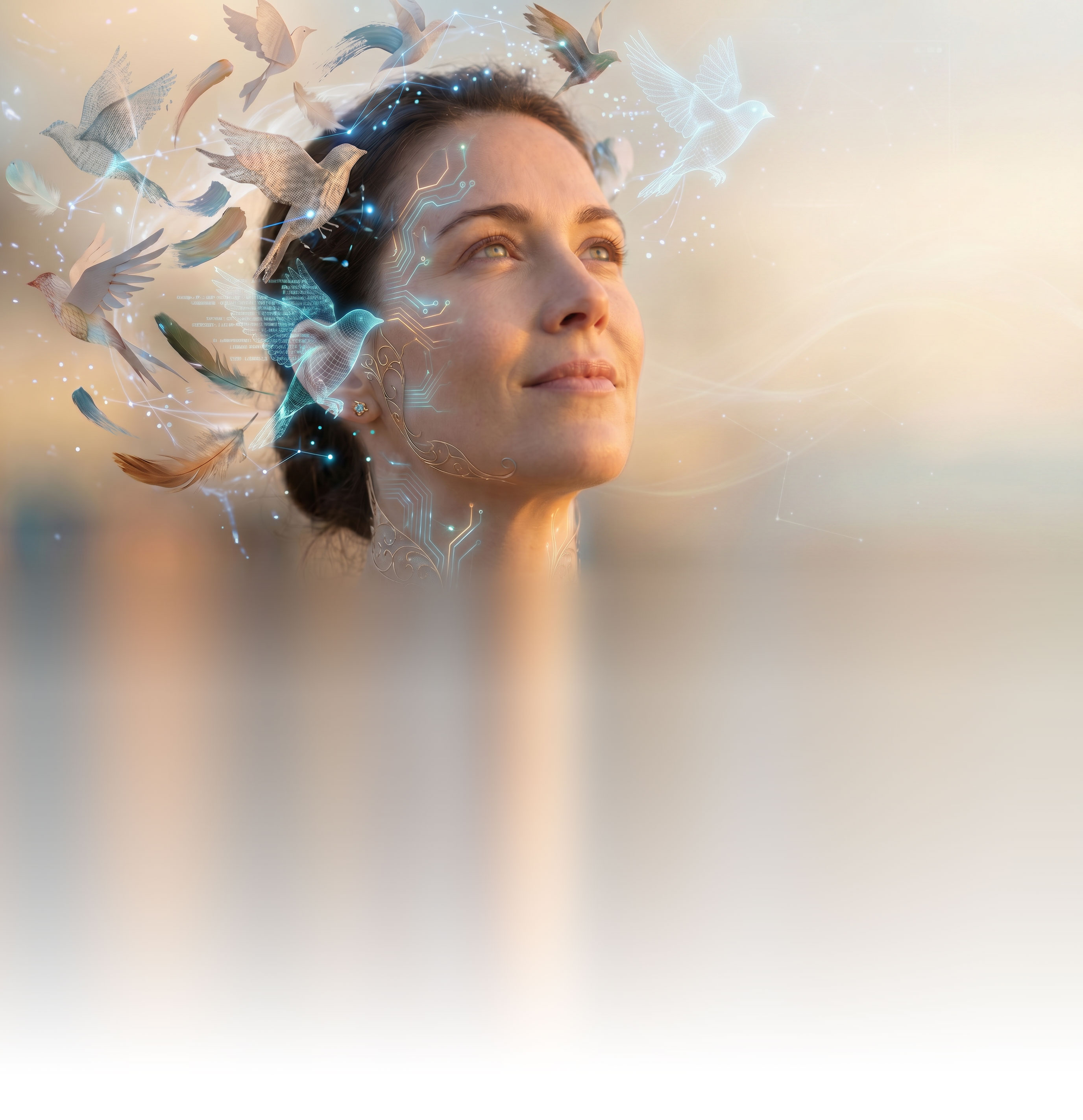 Conceptual artwork for simulative versus generative AI